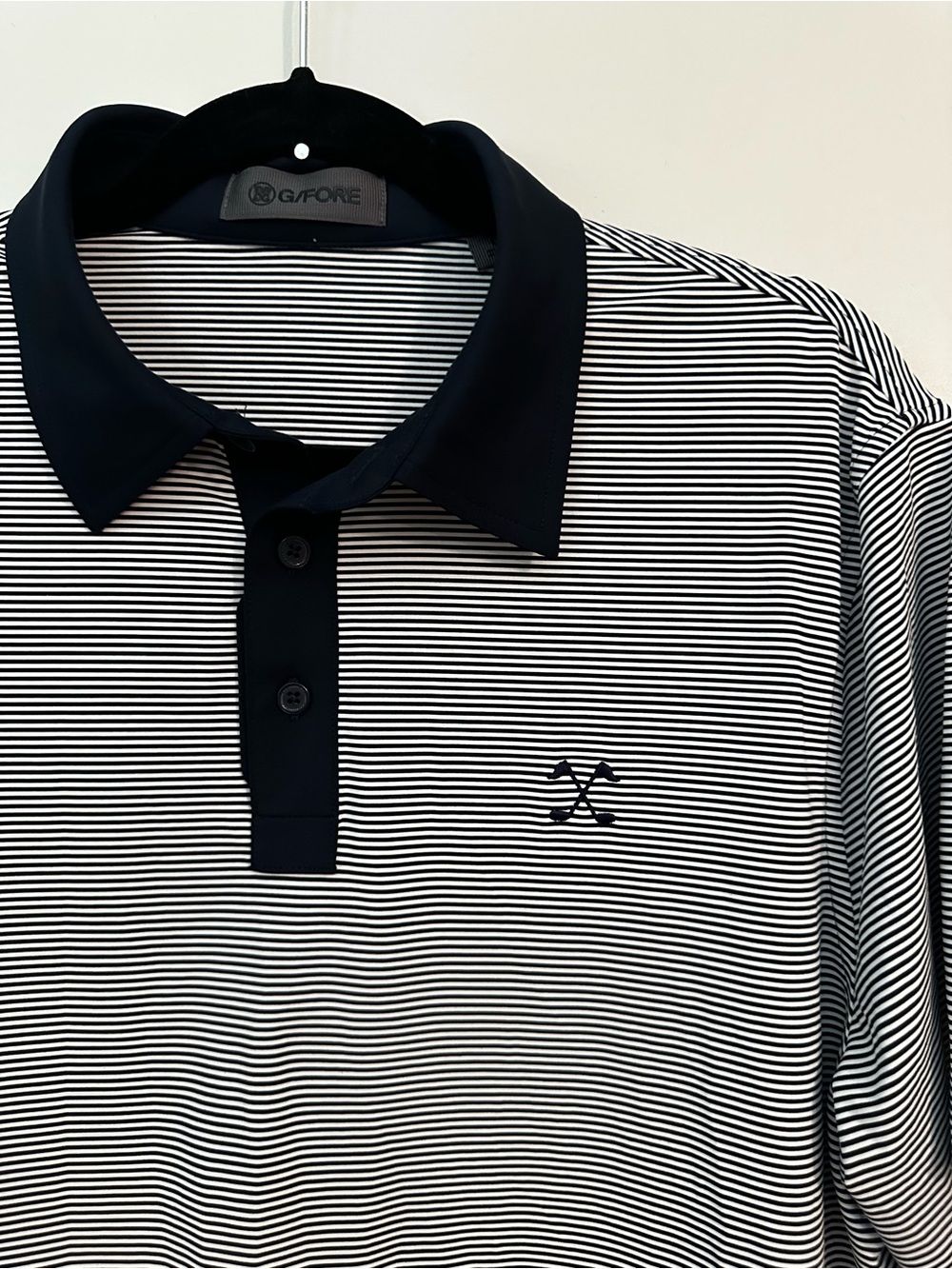 G/FORE Feeder Stripe Fine Tech Jersey Golf Polo Shirt Large